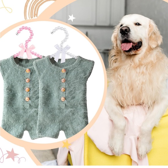 BabyπΆπ½Pearl Clothes Beads Hangers Metal Elegant Hangers w Ribbon π - Picture 8 of 9